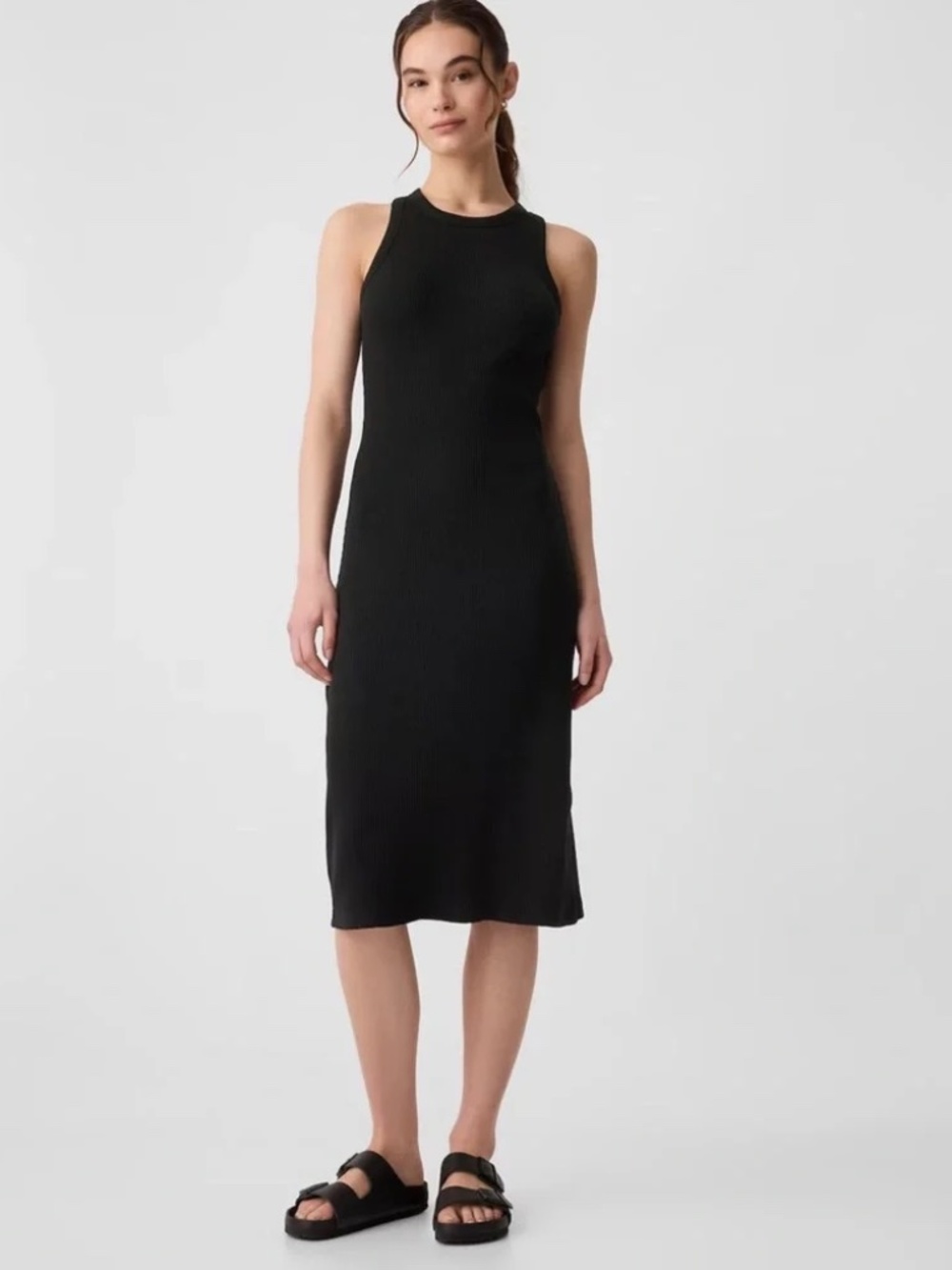 GAP Ribbed Midi Tank Dress // Black